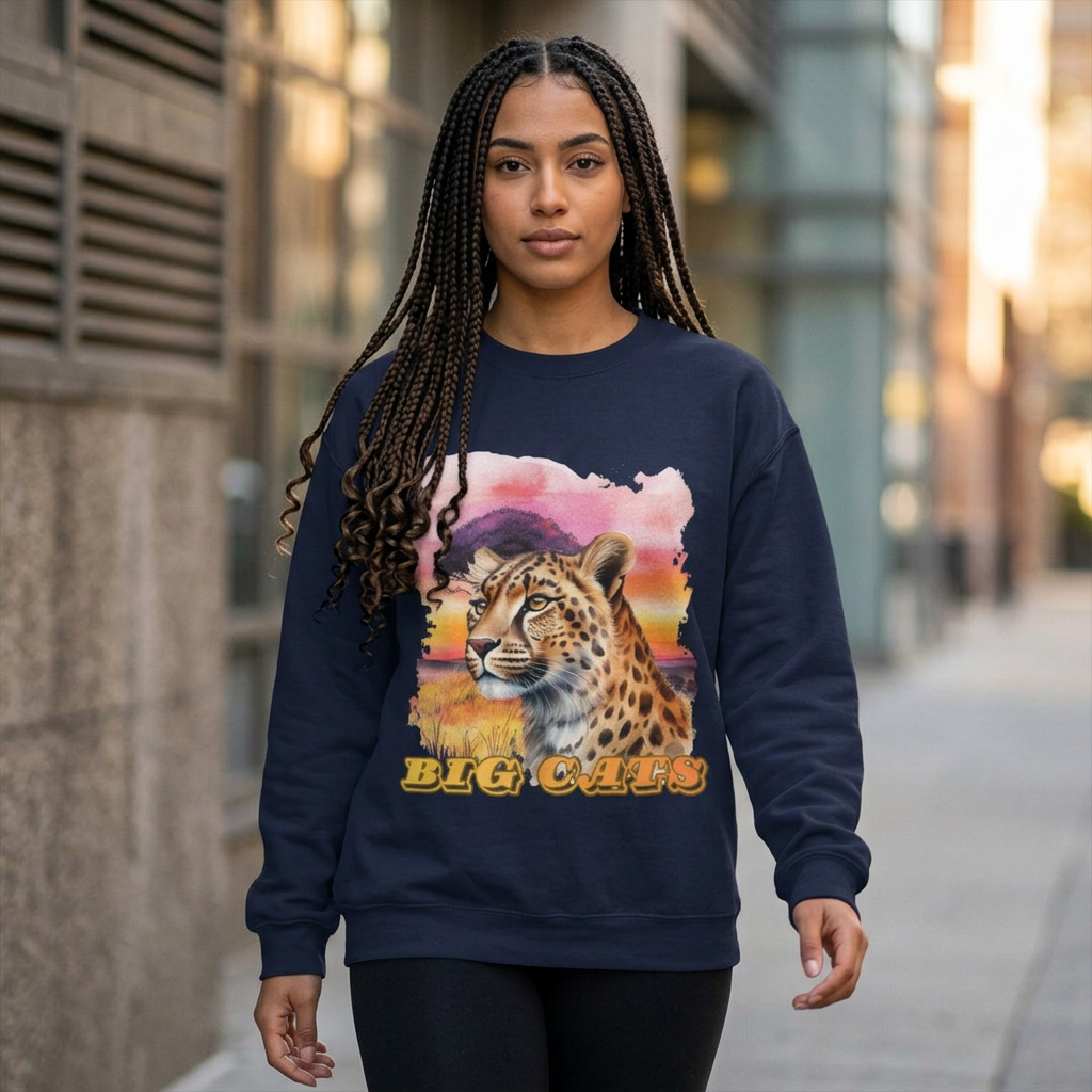 Women's Big Cats Cheetah Crewneck Sweatshirt