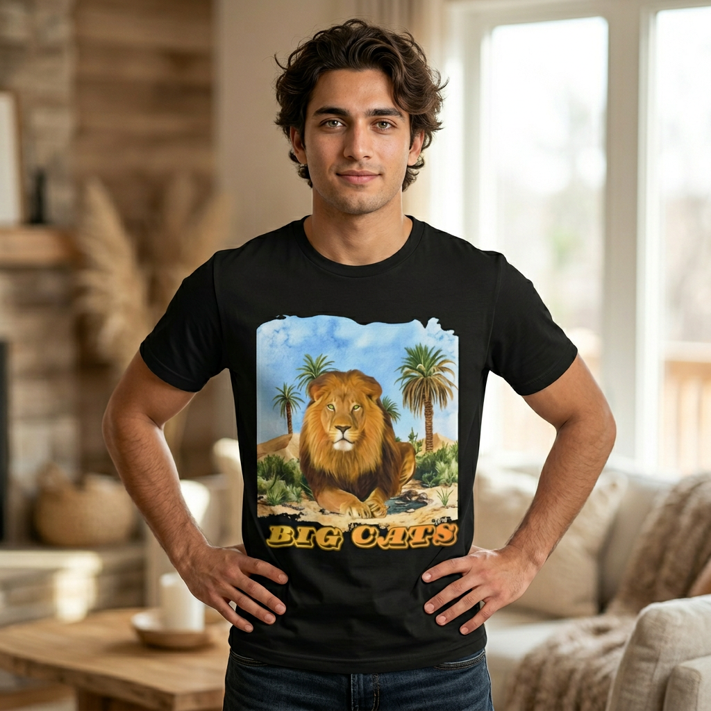 Men's Big Cats Lion Tee Shirt