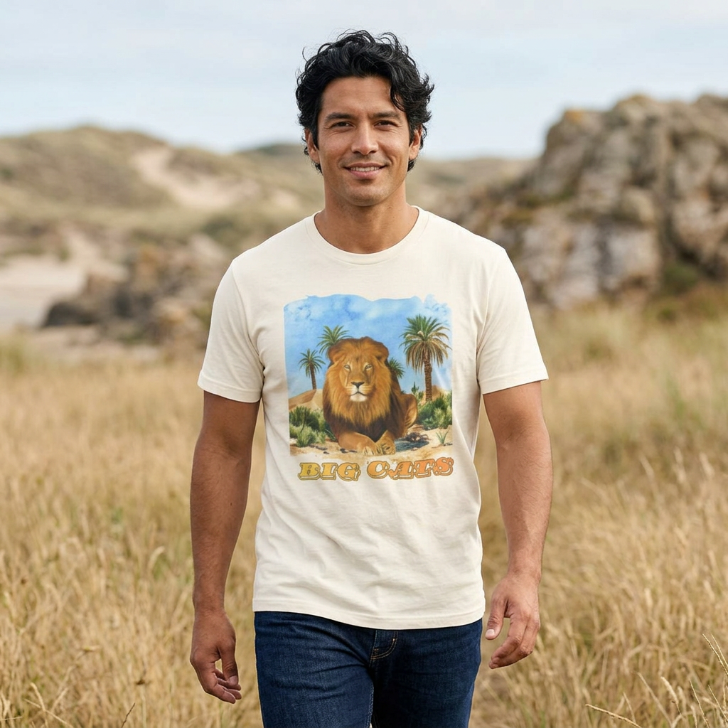 Men's Big Cats Lion Tee Shirt