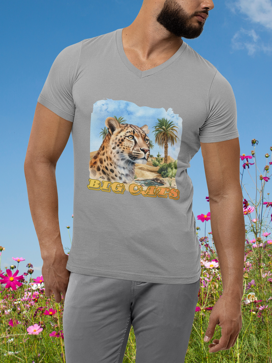 Men's Big Cats Cheetah V-Neck Tee