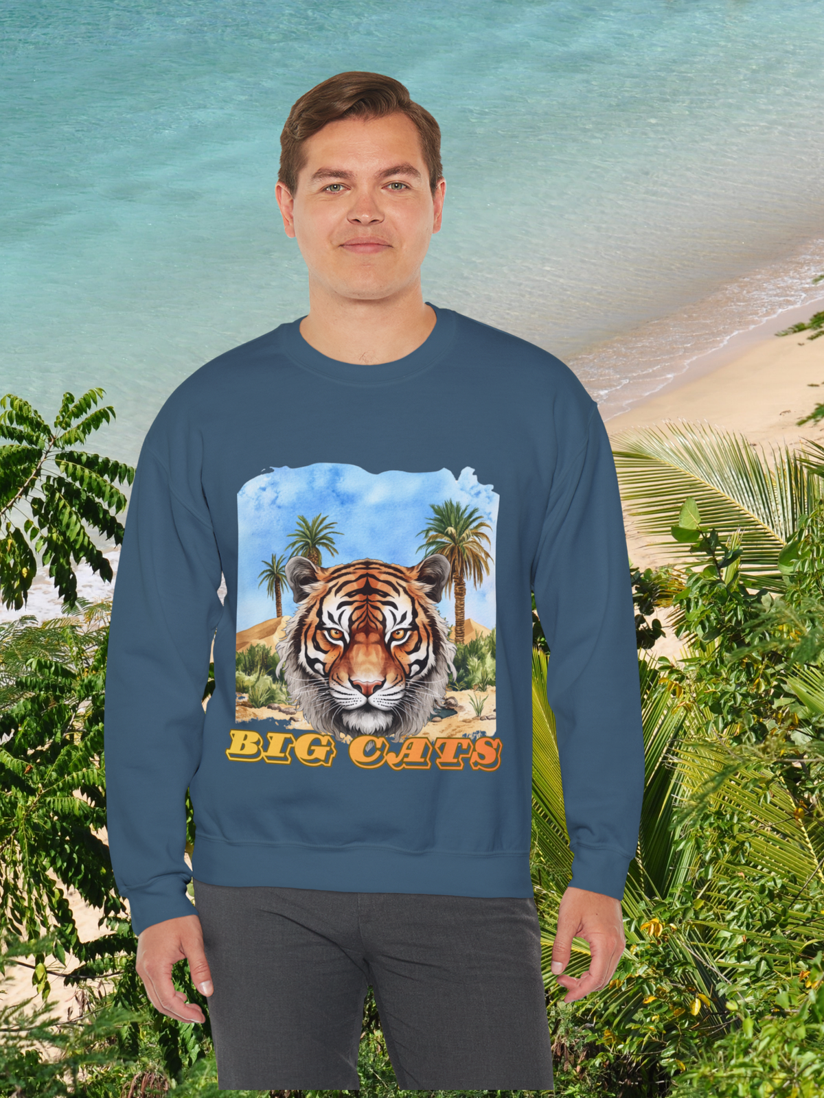 Men's Big Cats Tiger Crewneck Sweatshirt