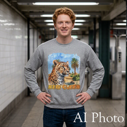 Men's Big Cats Cheetah Crewneck Sweatshirt