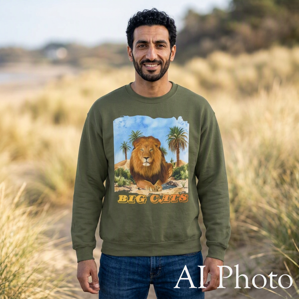 Men's Big Cats Lion Crewneck Sweatshirt