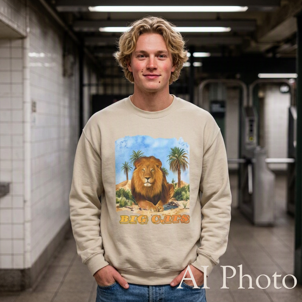 Men's Big Cats Lion Crewneck Sweatshirt