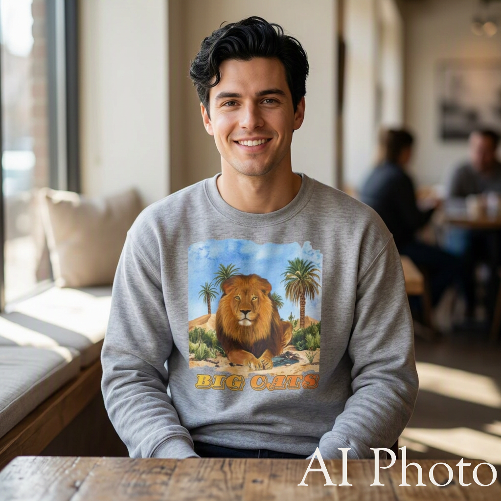 Men's Big Cats Lion Crewneck Sweatshirt