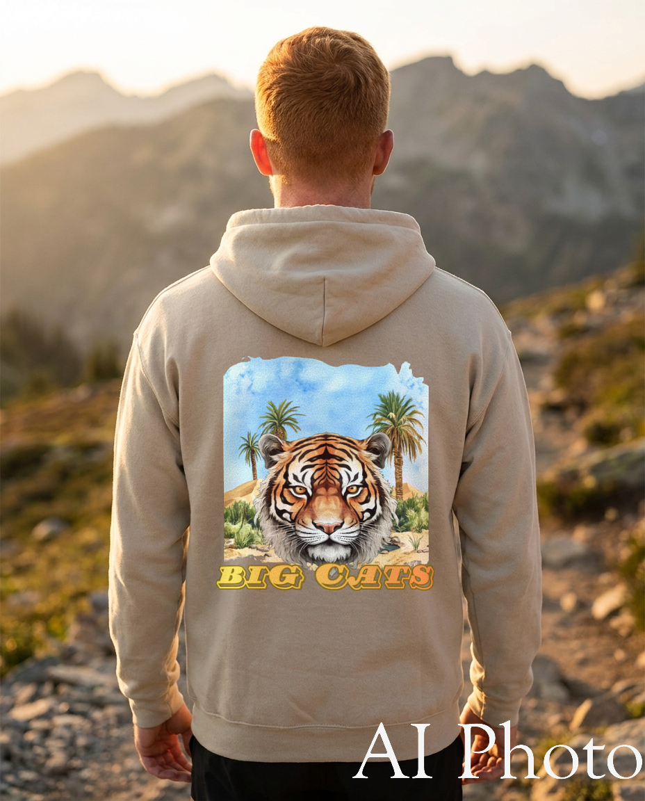 Men's Big Cats Tiger Hooded Sweatshirt