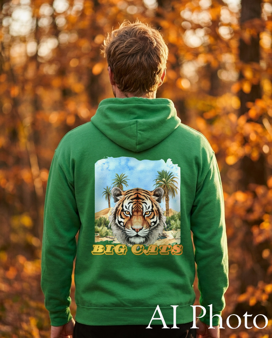 Men's Big Cats Tiger Hooded Sweatshirt