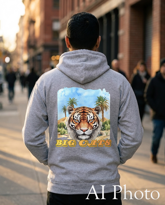 Men's Big Cats Tiger Hooded Sweatshirt