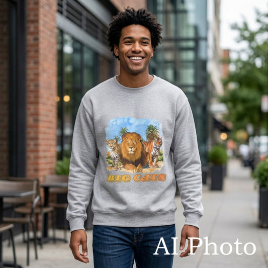 Men's Big Cats Trio Crewneck Sweatshirt
