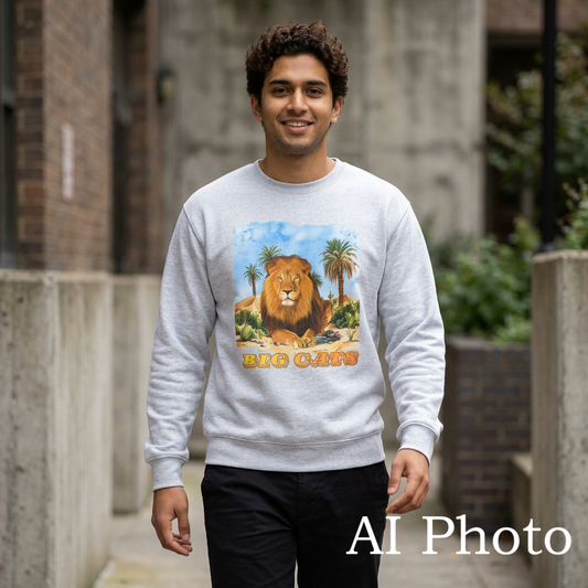 Men's Big Cats Lion Premium Crewneck Sweatshirt