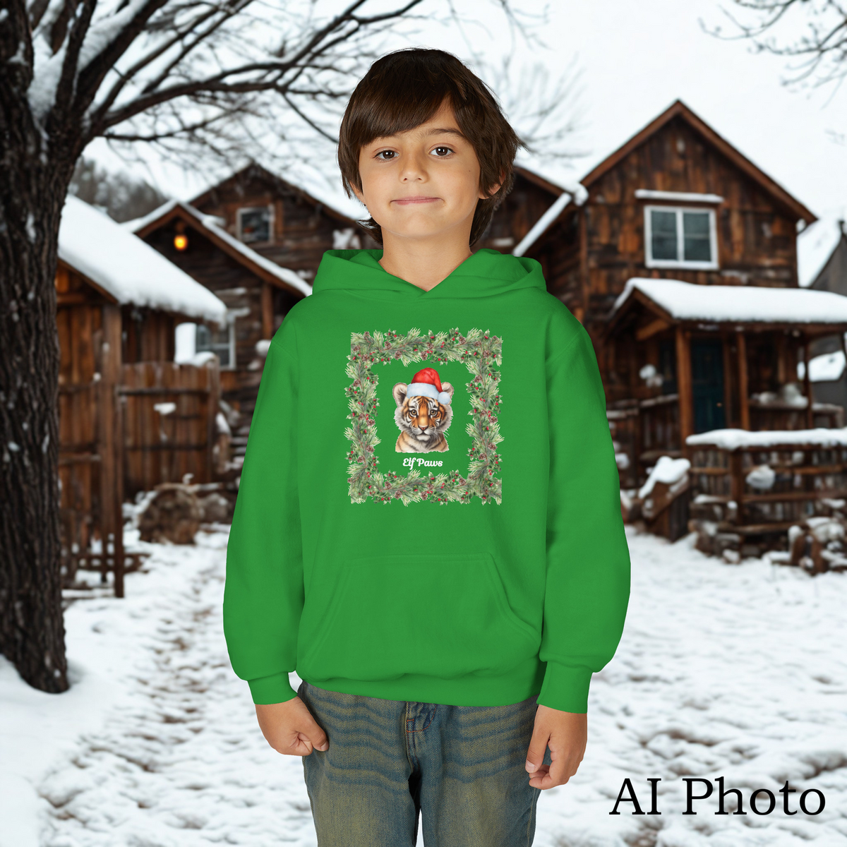 Boys Tiger Elf Paws Hoodie