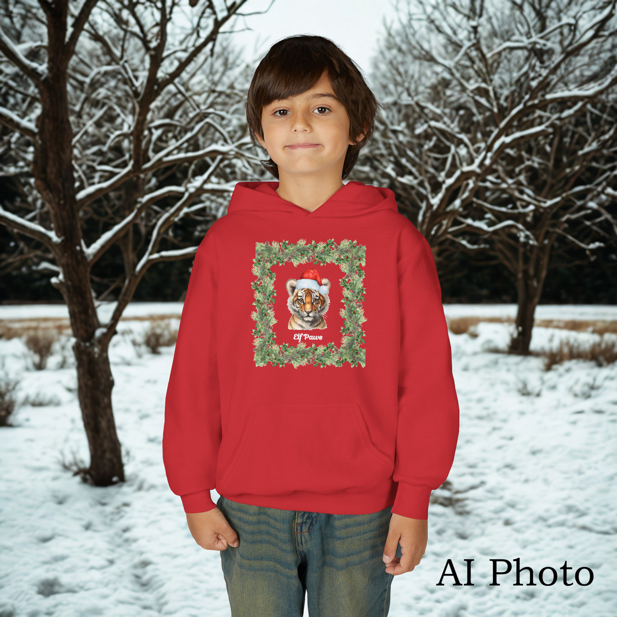 Boys Tiger Elf Paws Hoodie