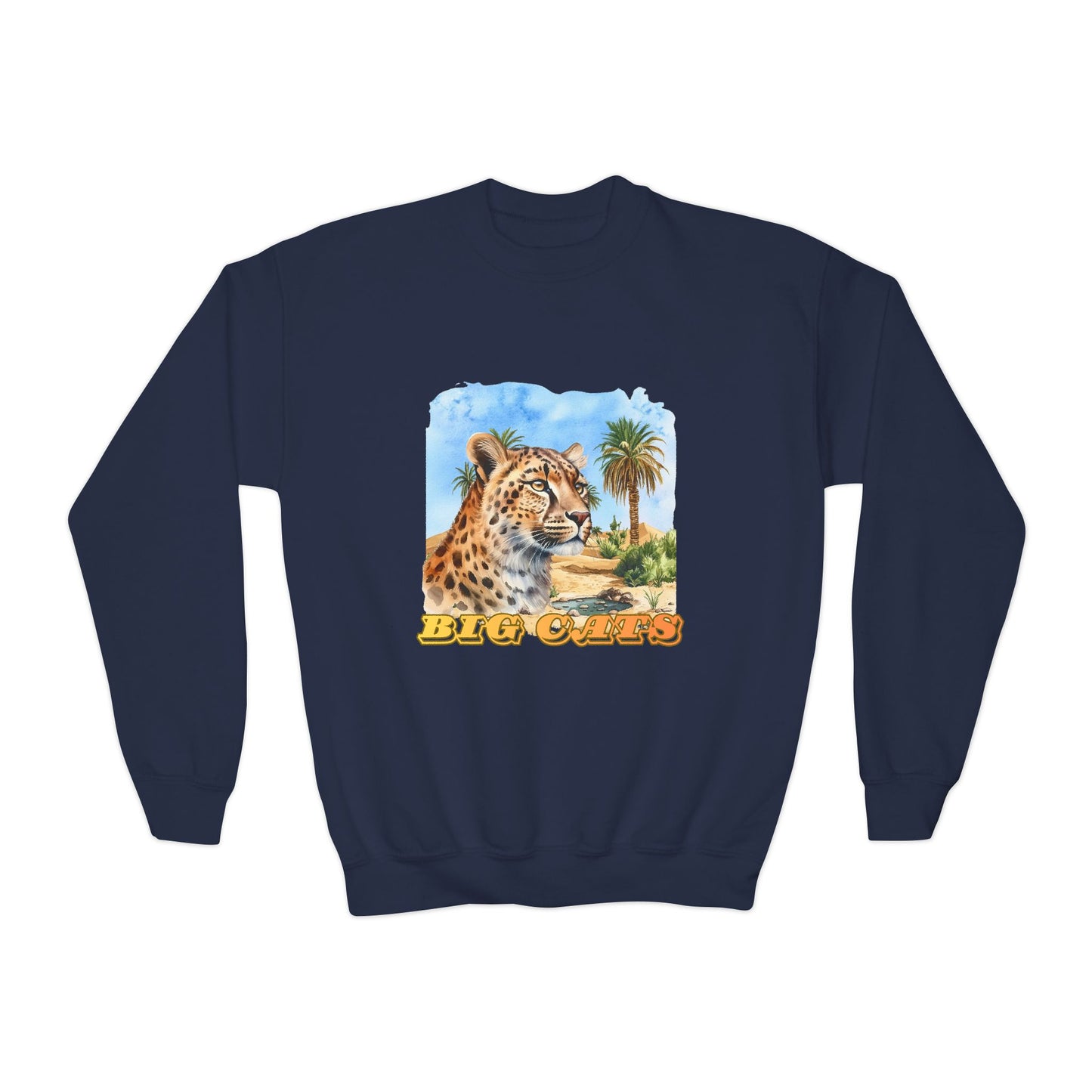 Boys Big Cats Cheetah Crewneck Sweatshirt