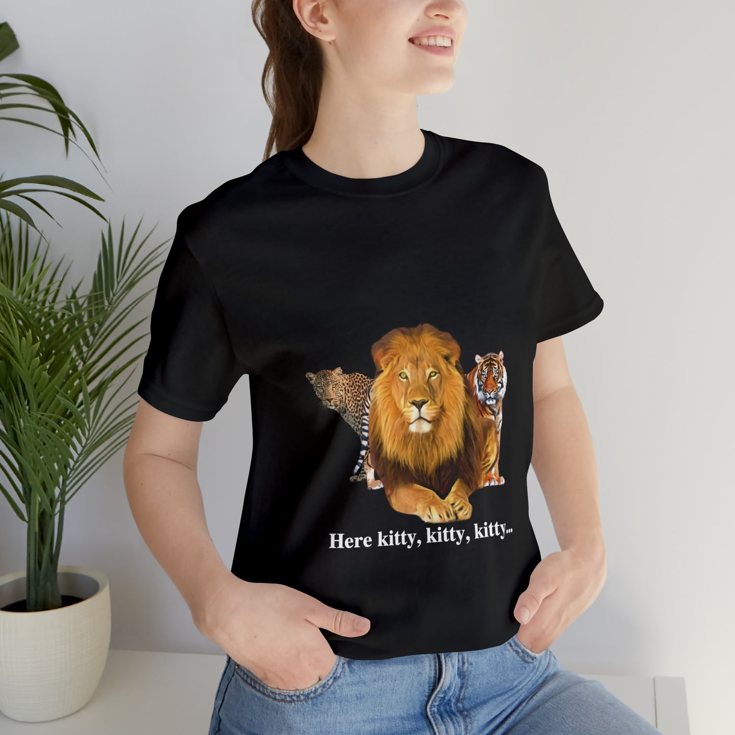 Unisex Big Cats Lion Short Sleeve Tee