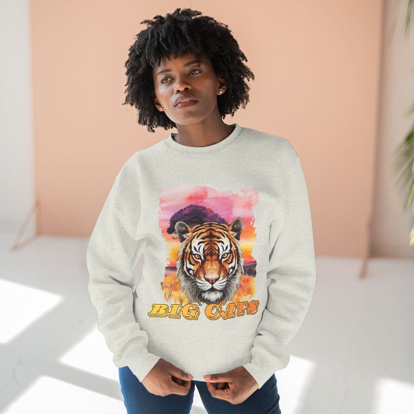 Women's Big Cats Tiger Premium Crewneck Sweatshirt