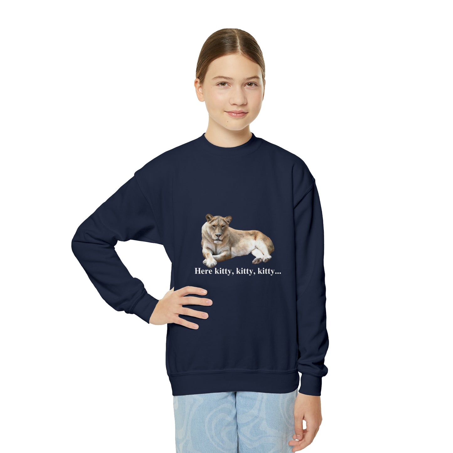 Youth Lioness Big Cats Crewneck Sweatshirt