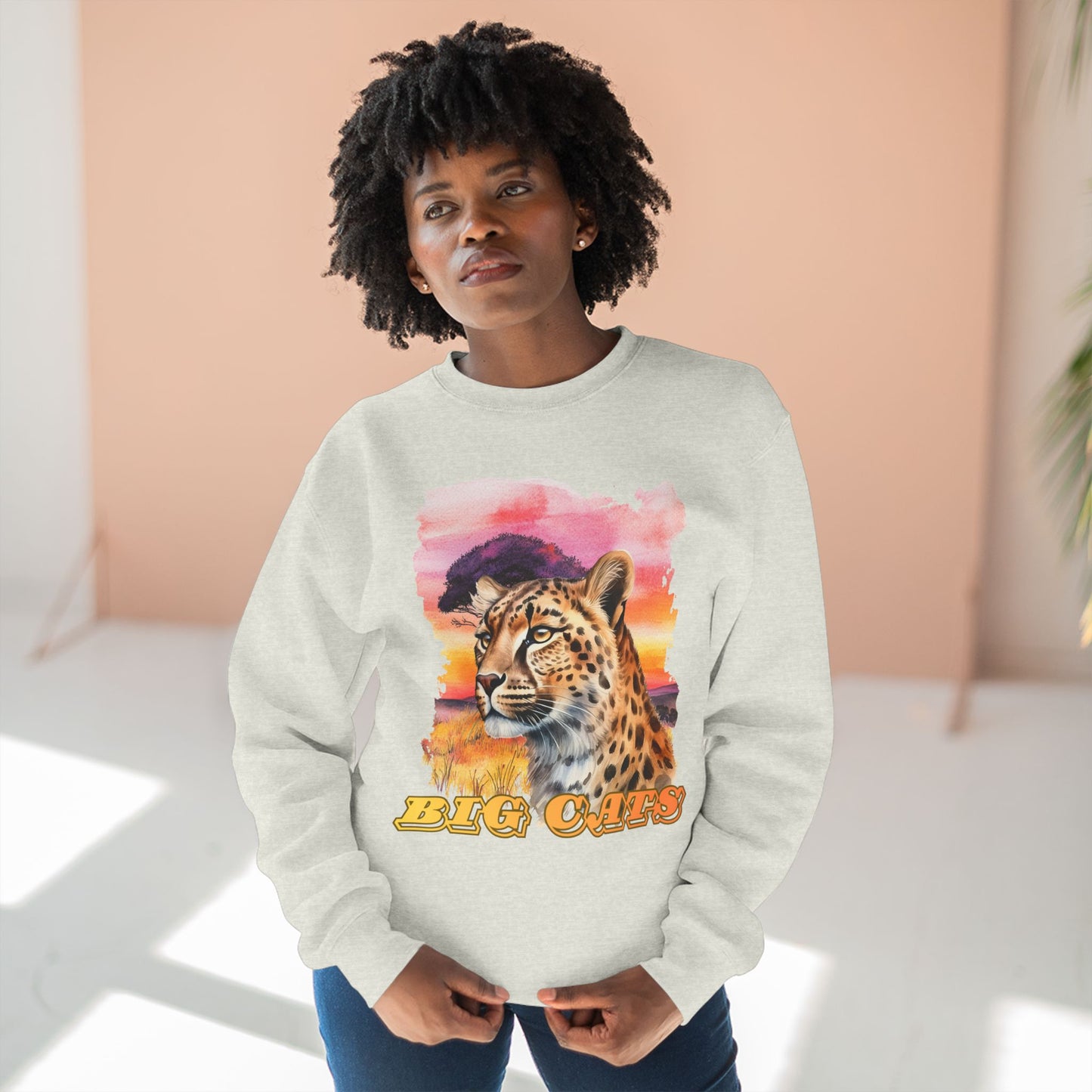 Women's Big Cats Cheetah Premium Crewneck Sweatshirt
