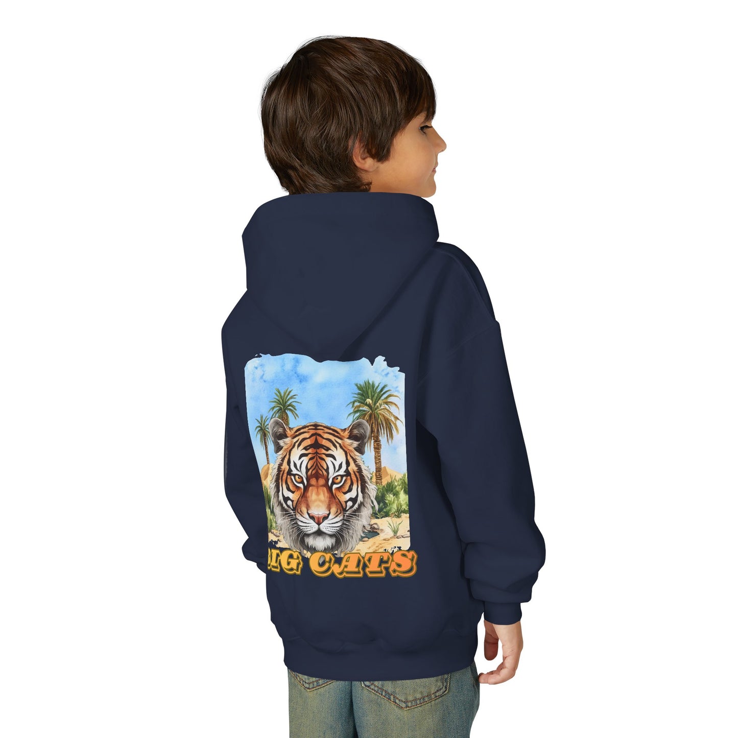 Boys Big Cats Tiger Hooded Sweatshirt