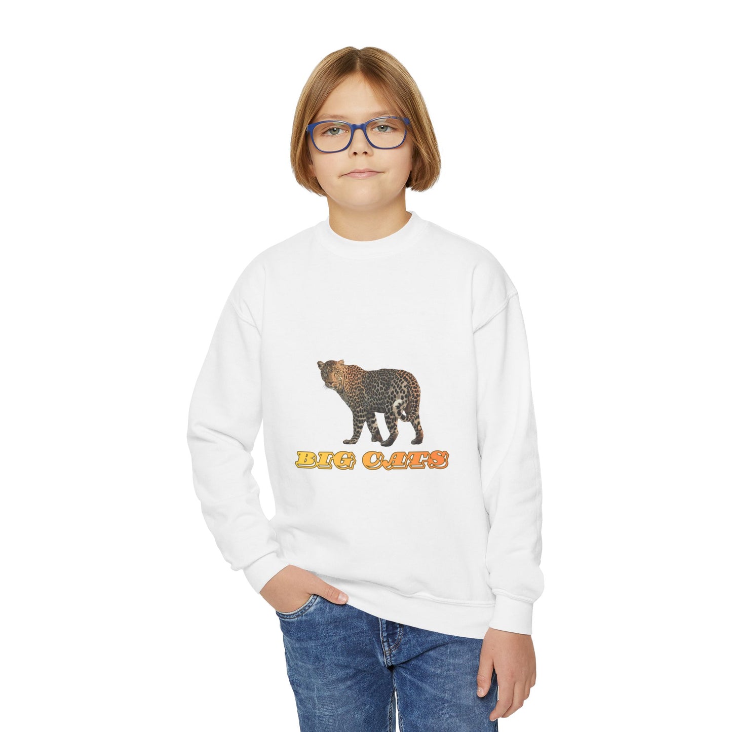 Youth Leopard Big Cats Crewneck Sweatshirt