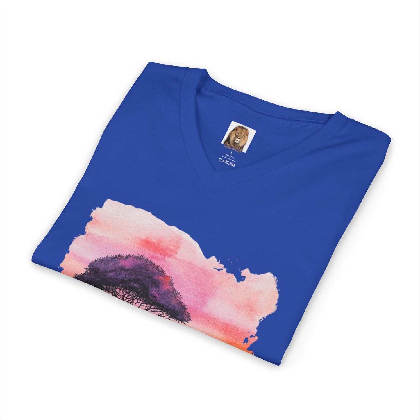Women's Trio Big Cats Short Sleeve V-Neck Tee