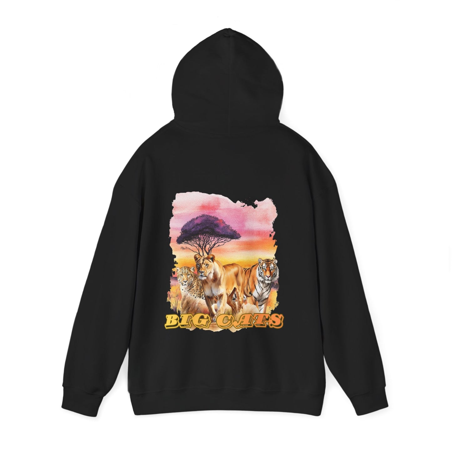 Women's Big Cats Trio Hoodie - Cheetah, Lion, and Tiger