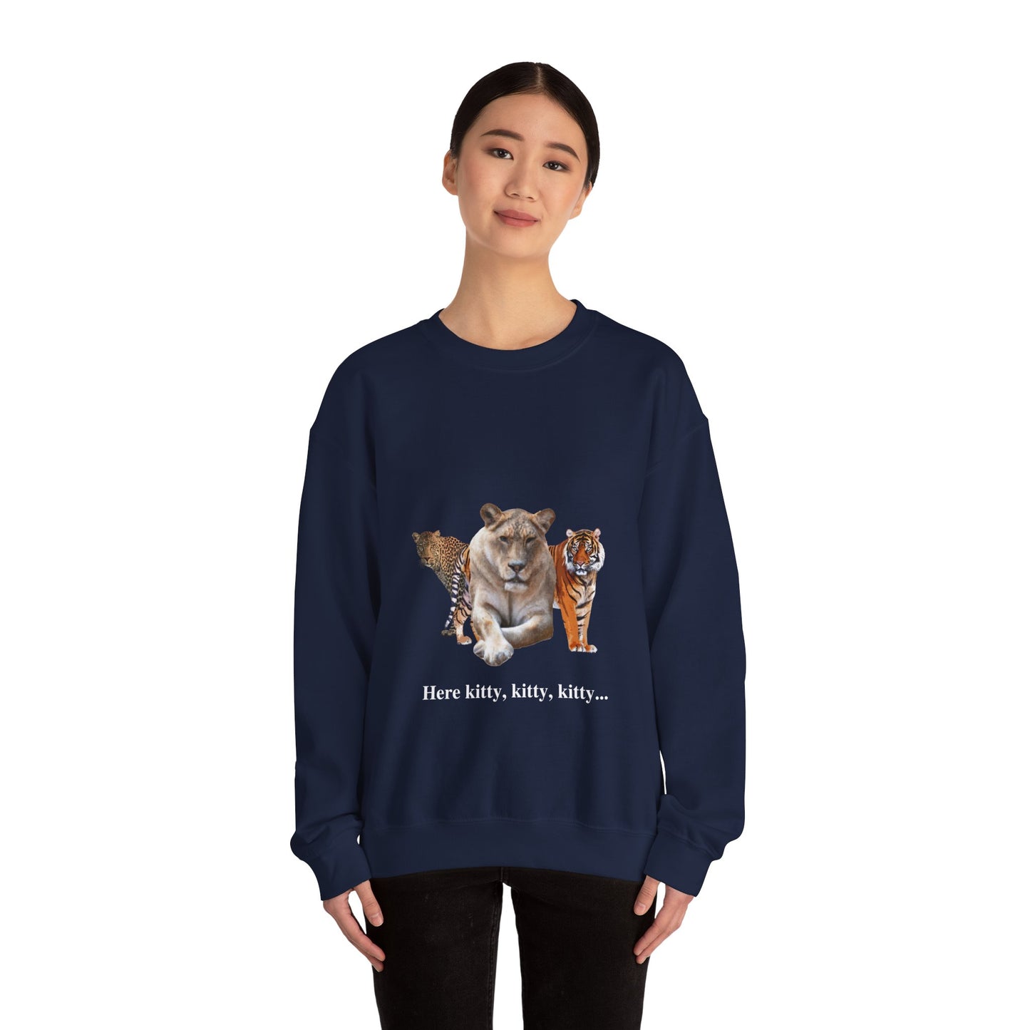 Women's Big Cats Crewneck Sweatshirt — Cheetah, Lion & Tiger