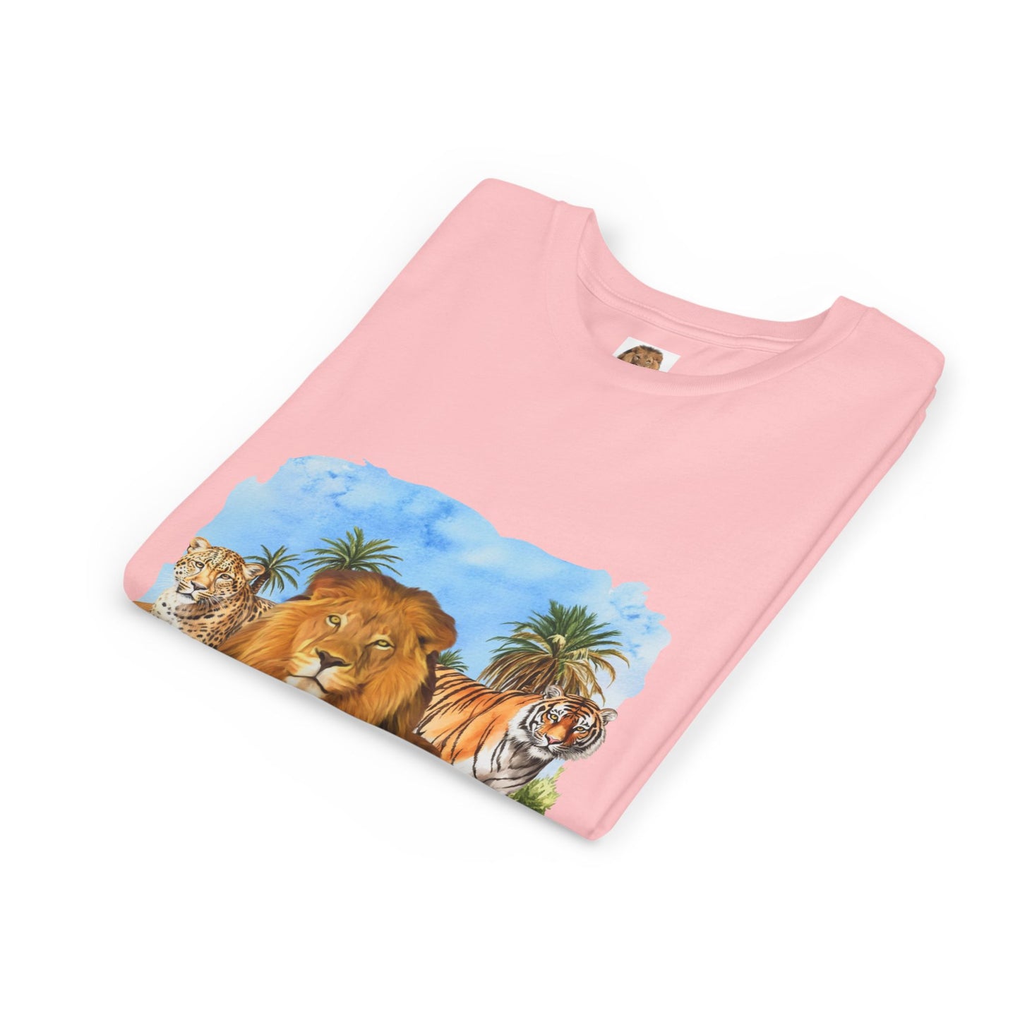 Boys Big Cats Tee Shirt — Lion, Tiger & Cheetah Graphic