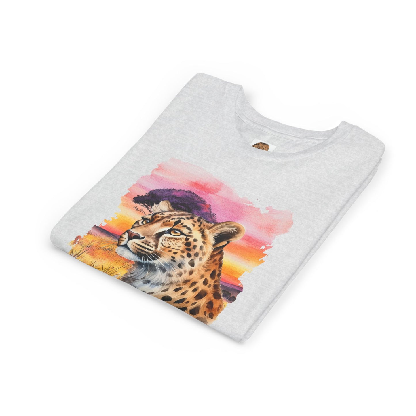 Girls Big Cats Cheetah Graphic Short Sleeve Tee