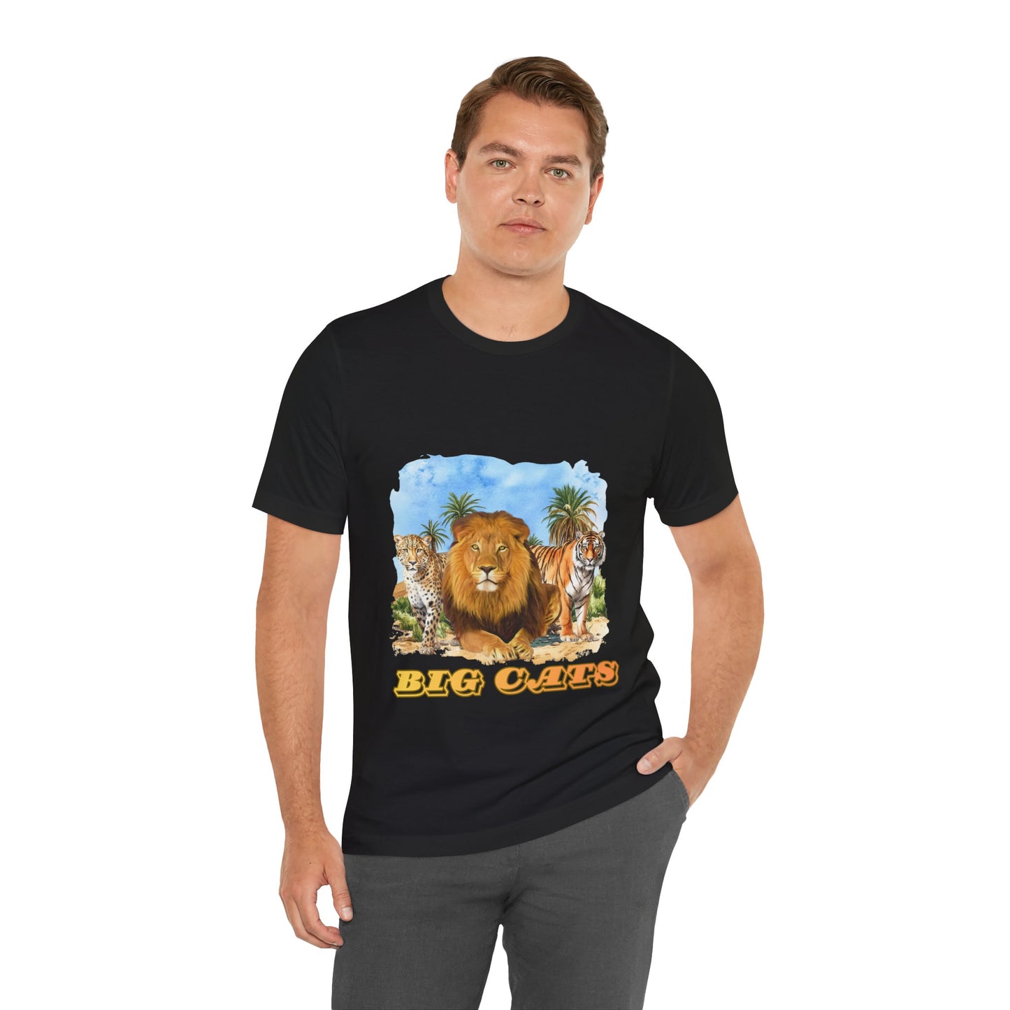 Men's Big Cats Trio Tee - Lion, Cheetah, and Tiger