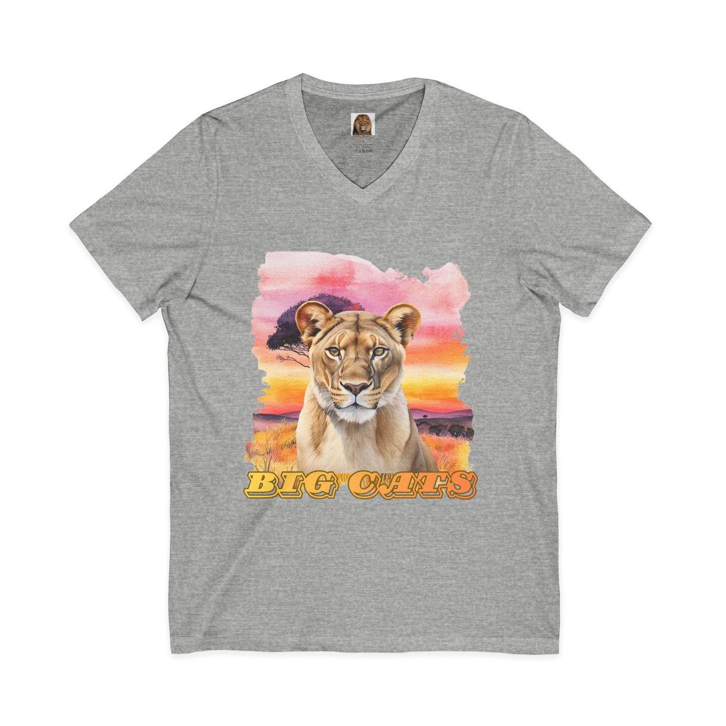 Women's Lioness Big Cats V-Neck Tee