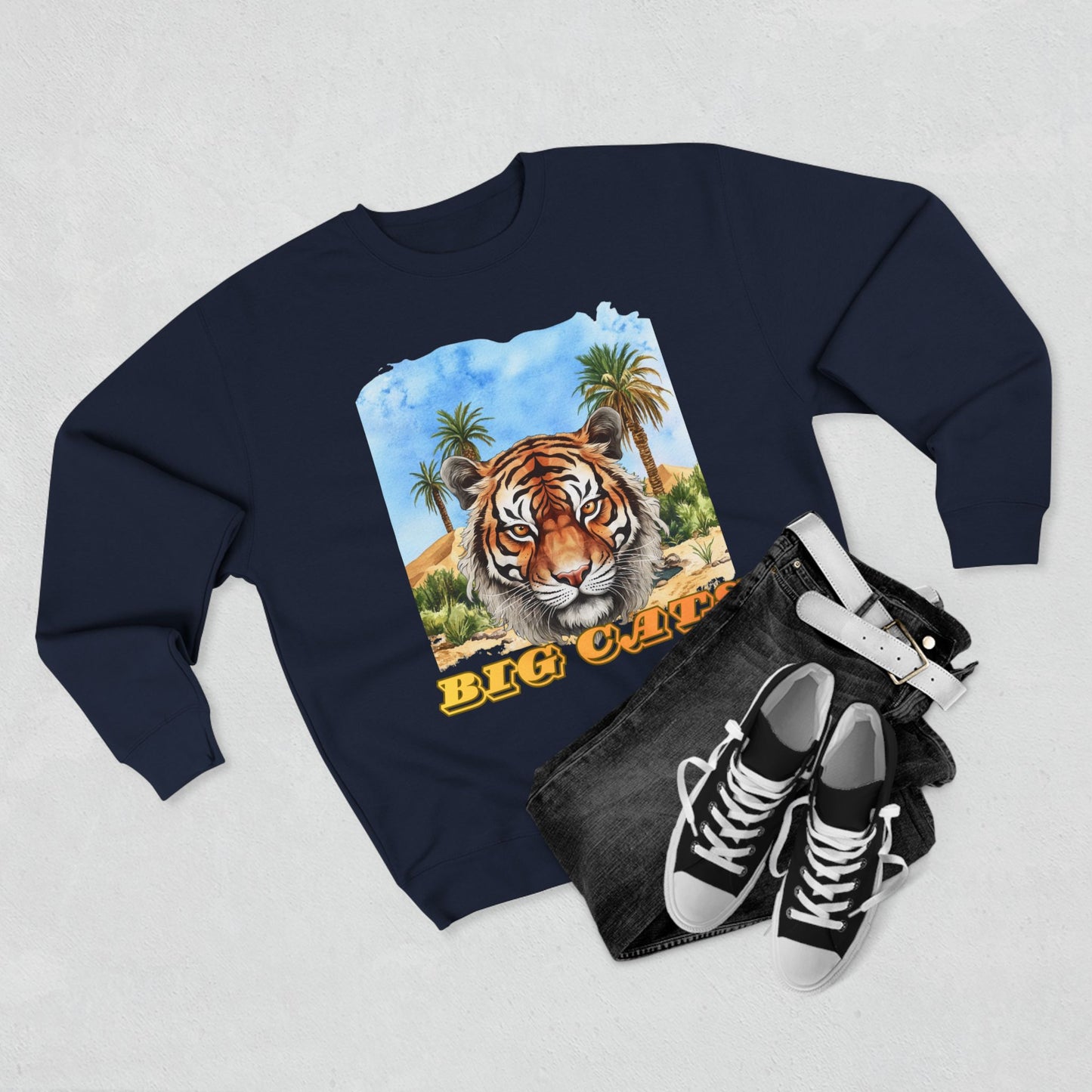 Men's Big Cats Tiger Premium Crewneck Sweatshirt