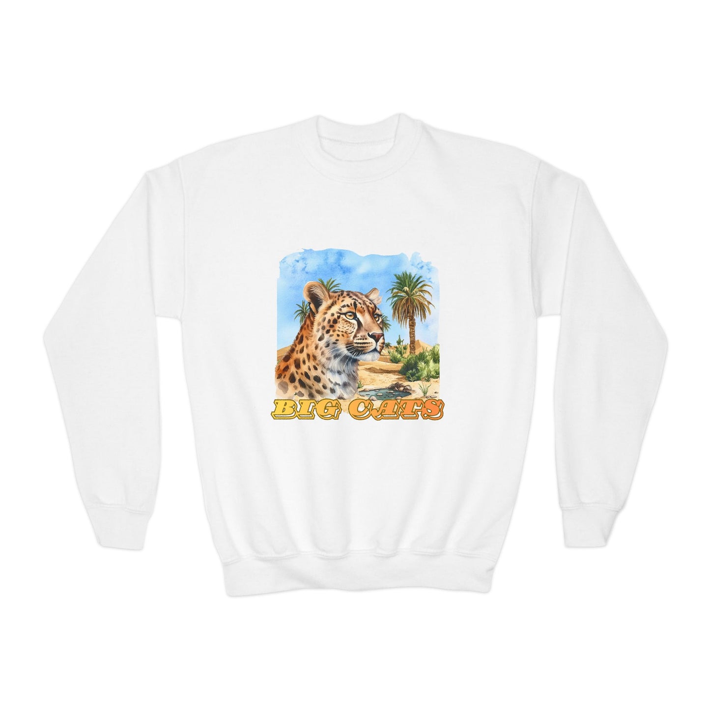 Boys Big Cats Cheetah Crewneck Sweatshirt