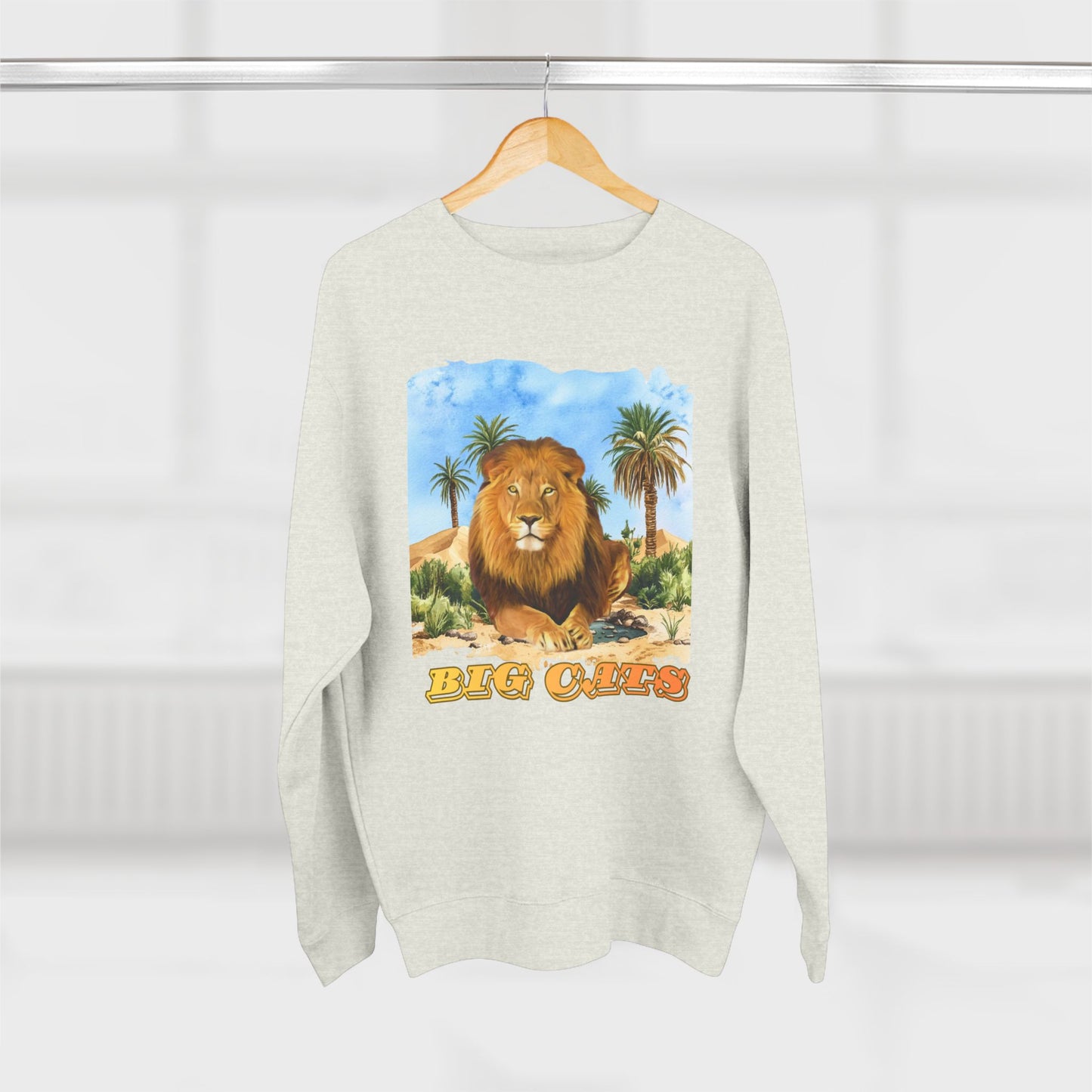 Men's Big Cats Lion Premium Crewneck Sweatshirt