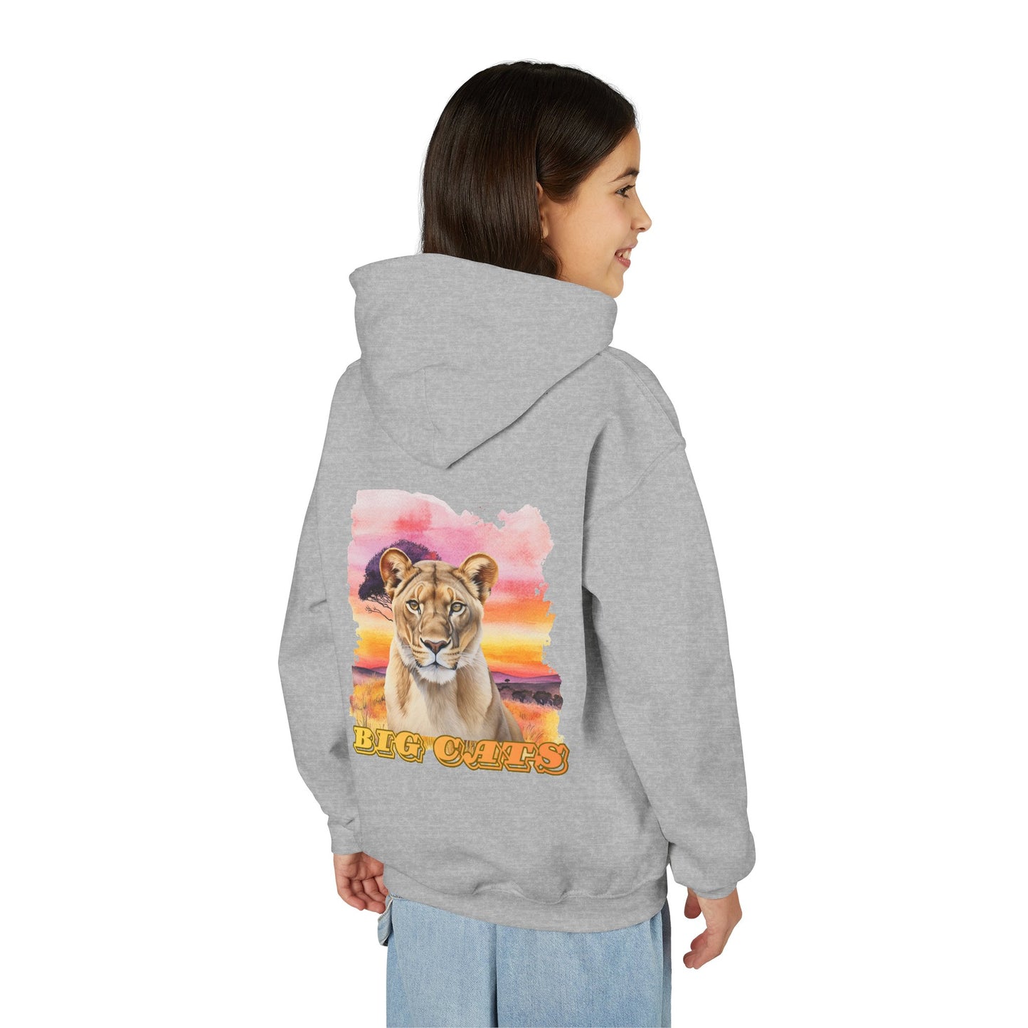 Girls Big Cats Lioness Hooded Sweatshirt