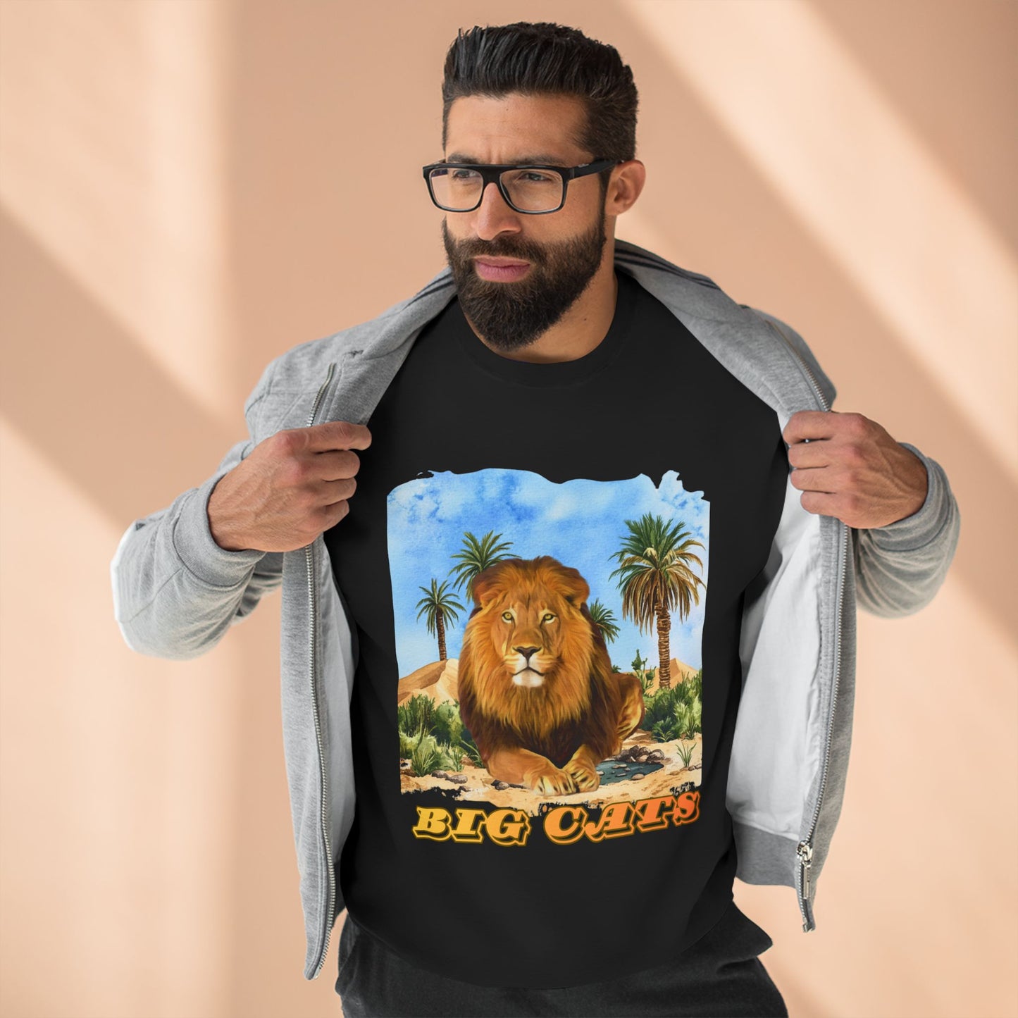 Men's Big Cats Lion Premium Crewneck Sweatshirt