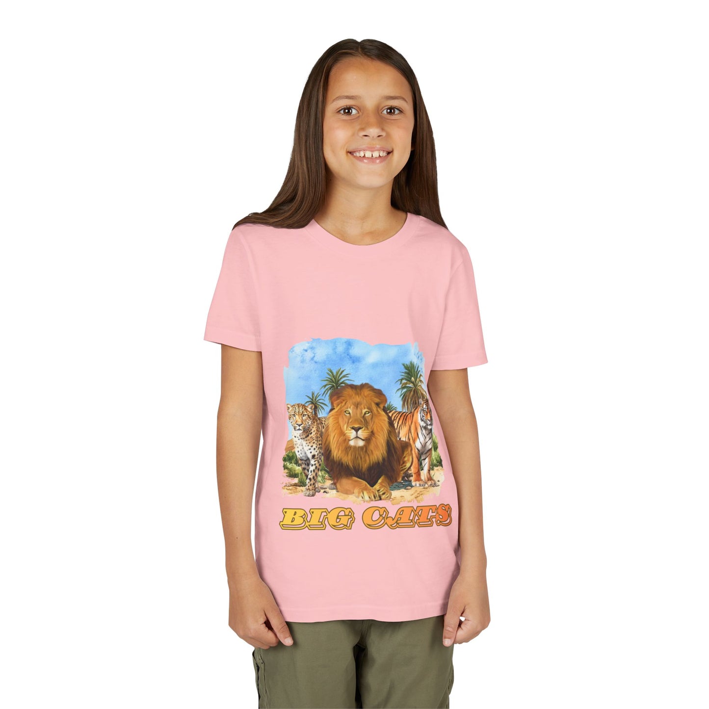 Boys Big Cats Tee Shirt — Lion, Tiger & Cheetah Graphic