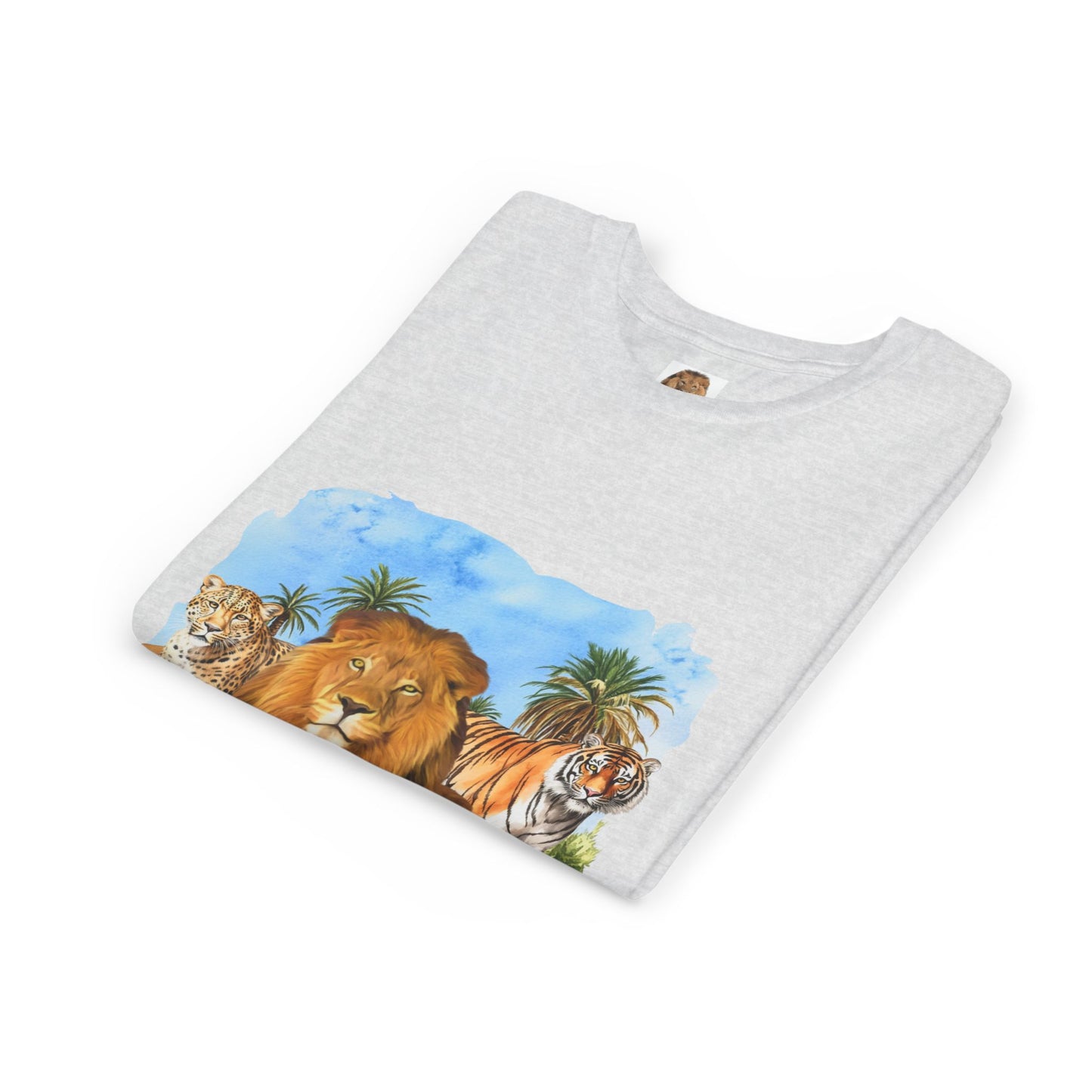Boys Big Cats Tee Shirt — Lion, Tiger & Cheetah Graphic