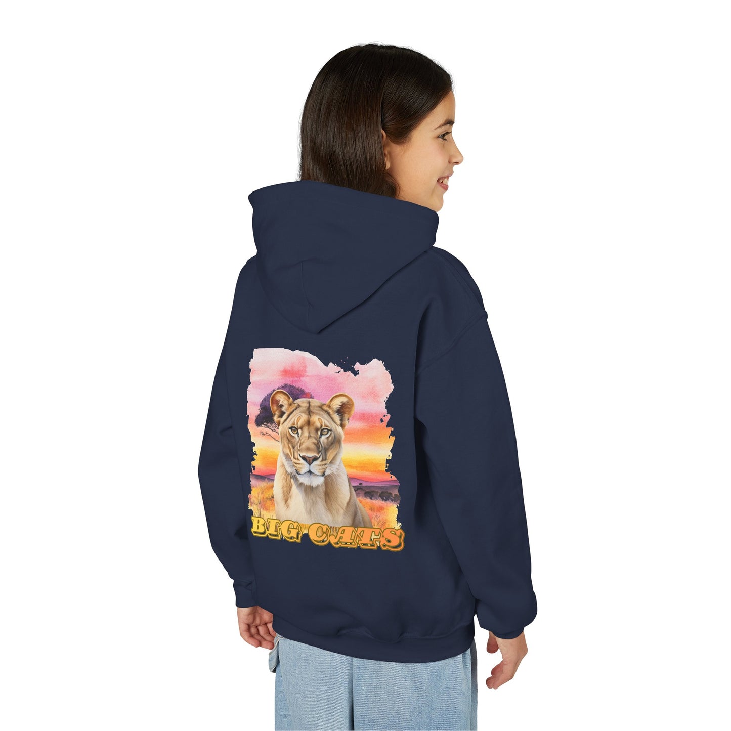Girls Big Cats Lioness Hooded Sweatshirt