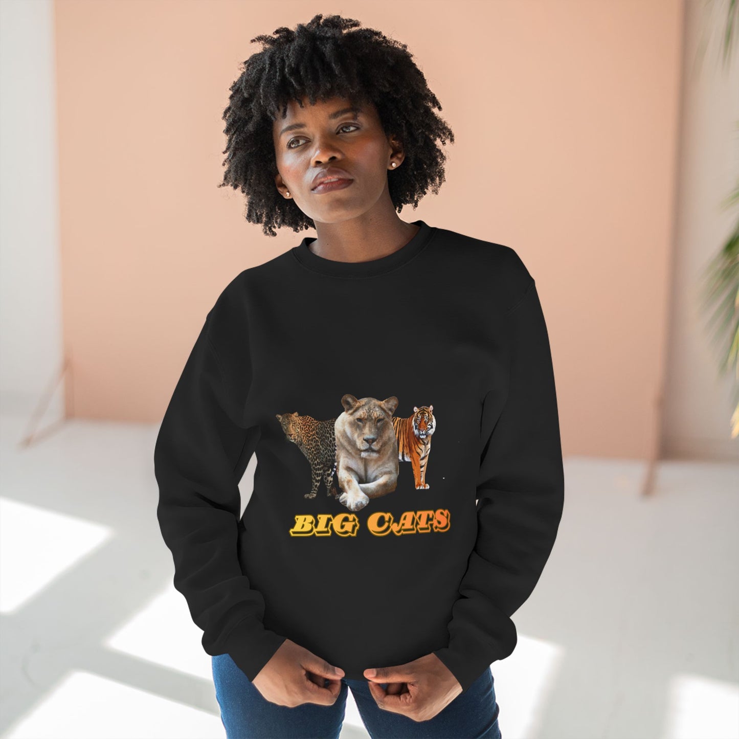 Unisex Premium Big Cats Lioness Crewneck Sweatshirt