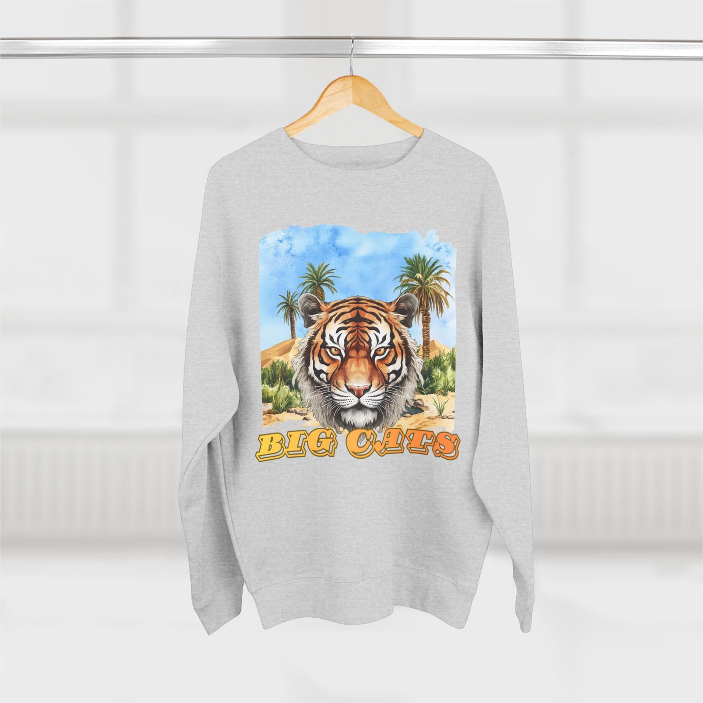 Men's Big Cats Tiger Premium Crewneck Sweatshirt