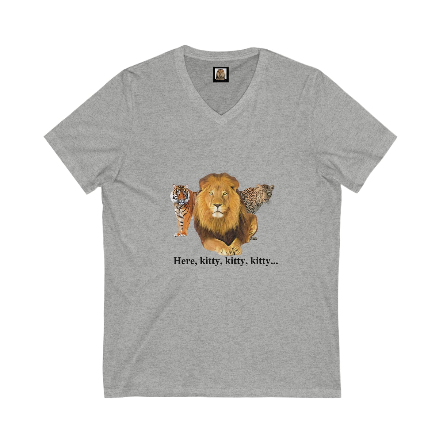 Unisex Big Cats Short Sleeve V-Neck Tee