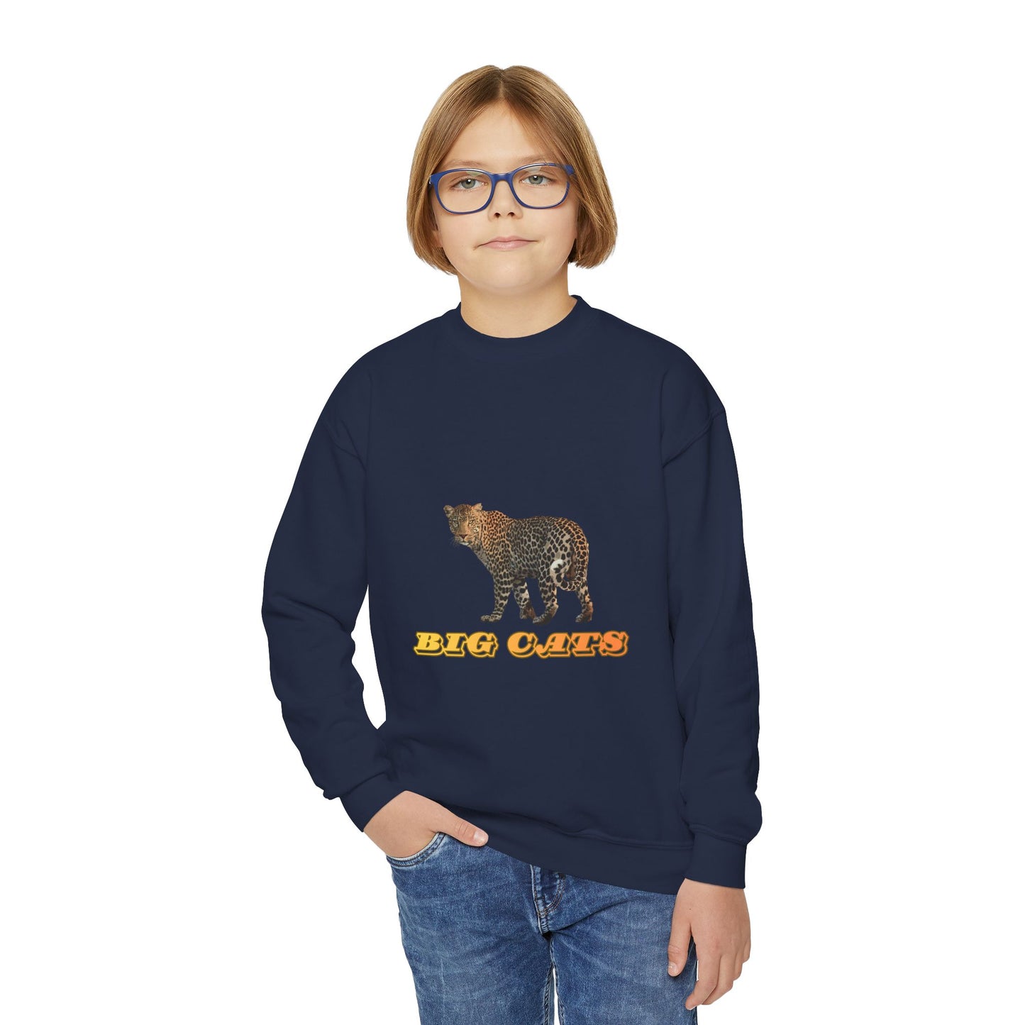 Youth Leopard Big Cats Crewneck Sweatshirt