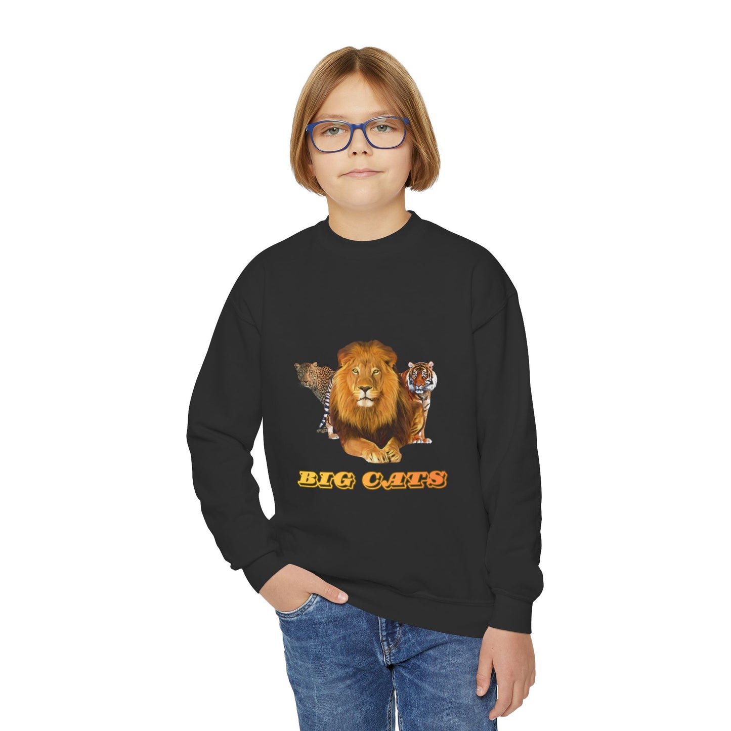 Youth Big Cats Lion Crewneck Sweatshirt