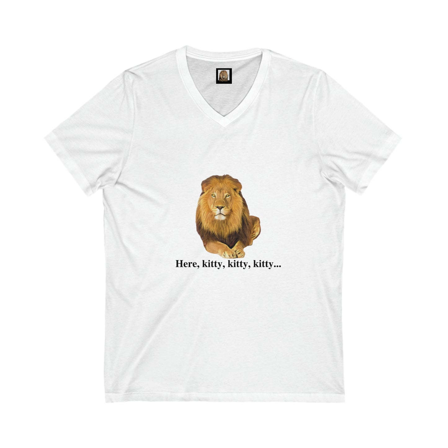 Unisex Lion Big Cats Short Sleeve V-Neck Tee