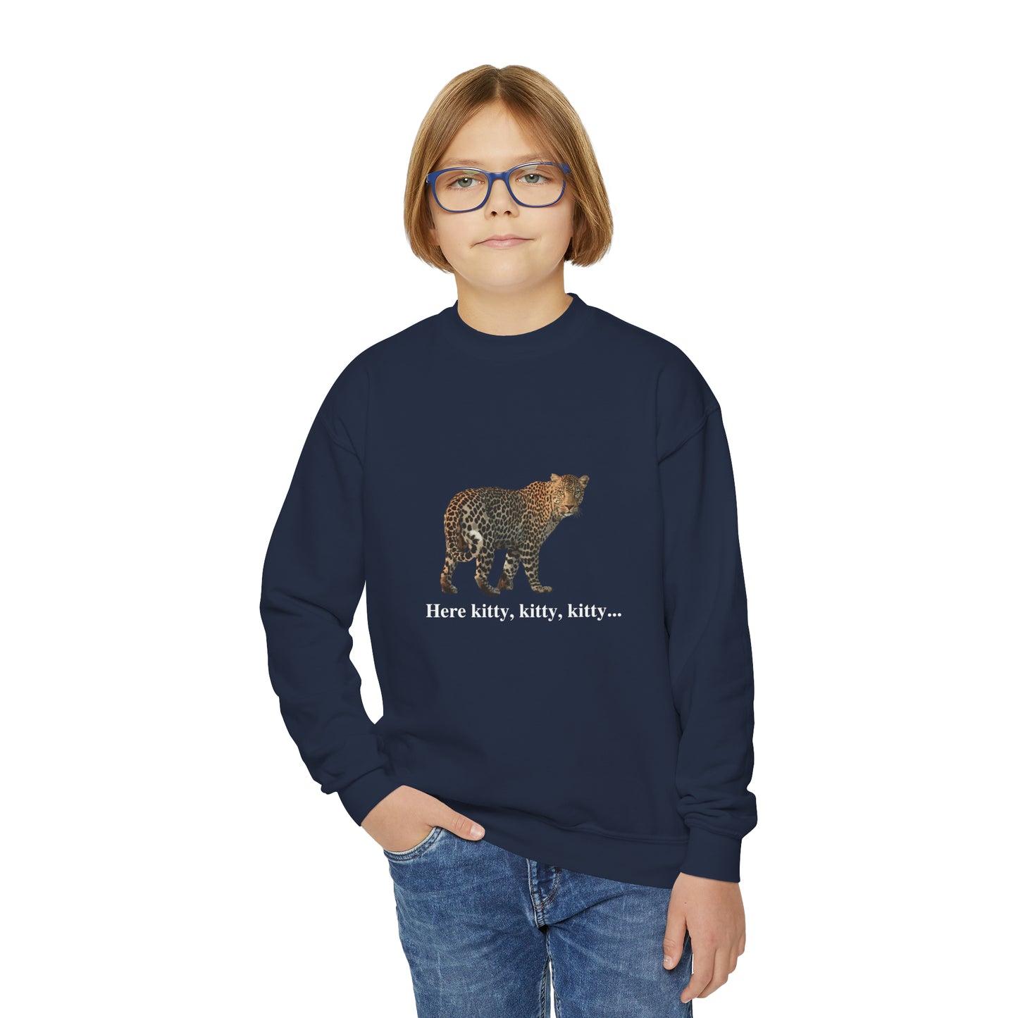 Youth Leopard Big Cats Crewneck Sweatshirt