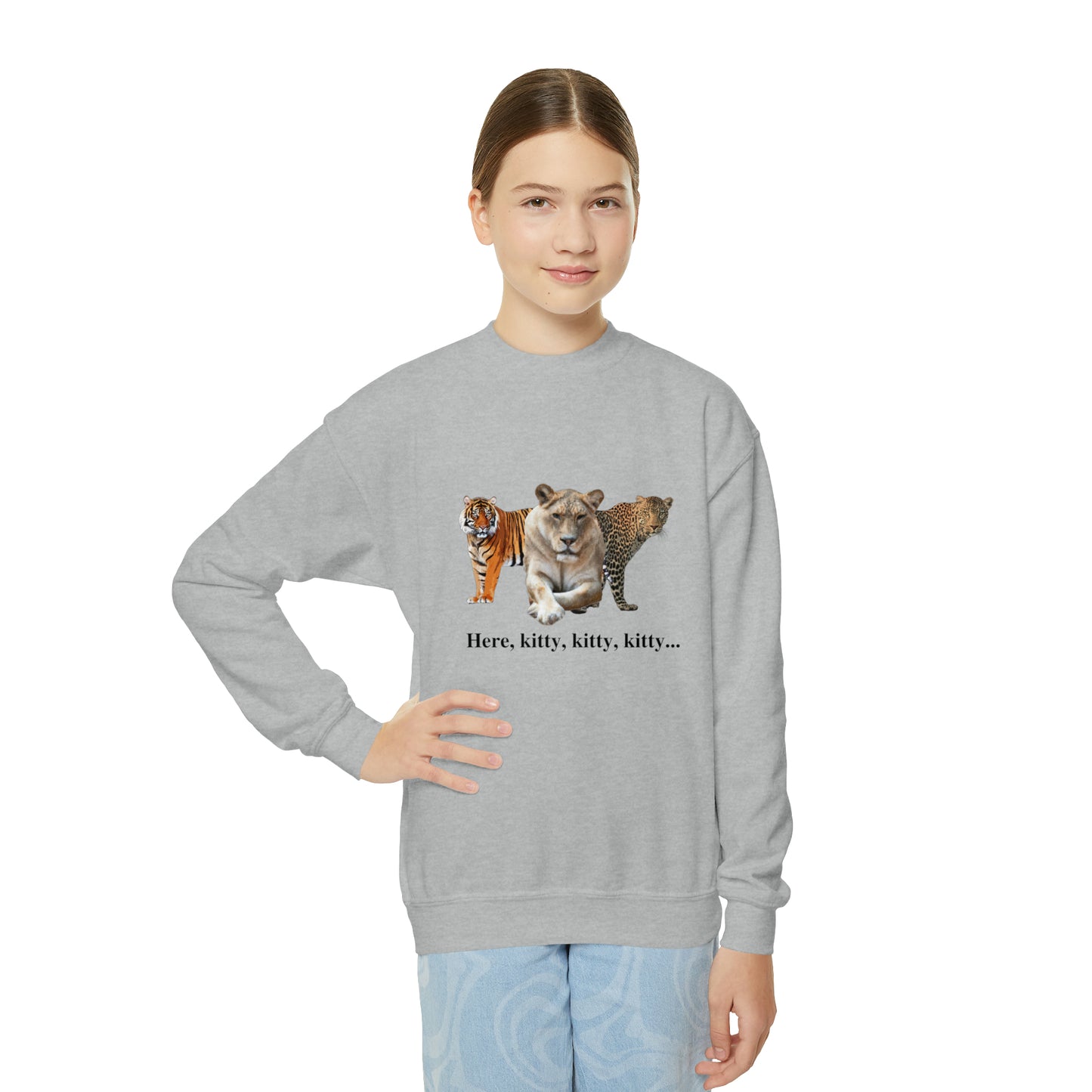 Youth Big Cats Lioness Crewneck Sweatshirt