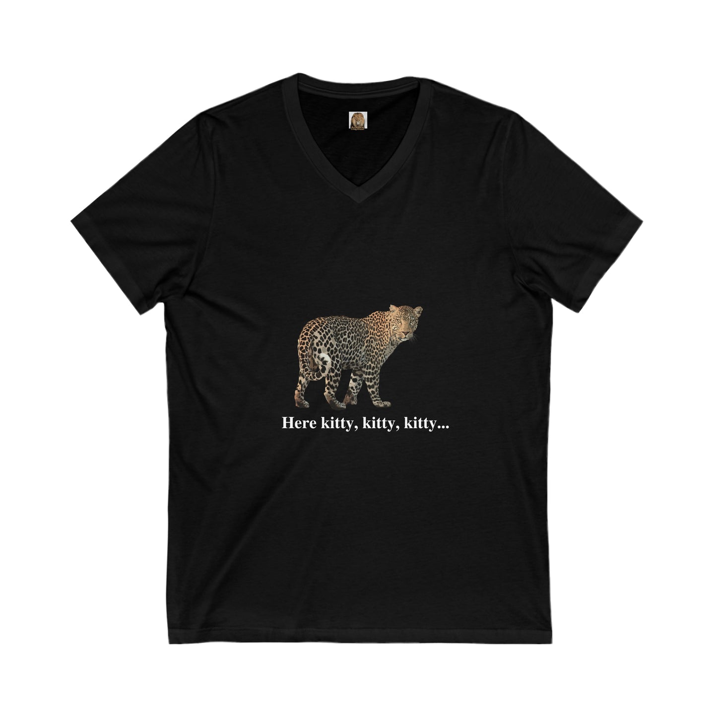 Unisex Leopard Big Cats Short Sleeve V-Neck Tee