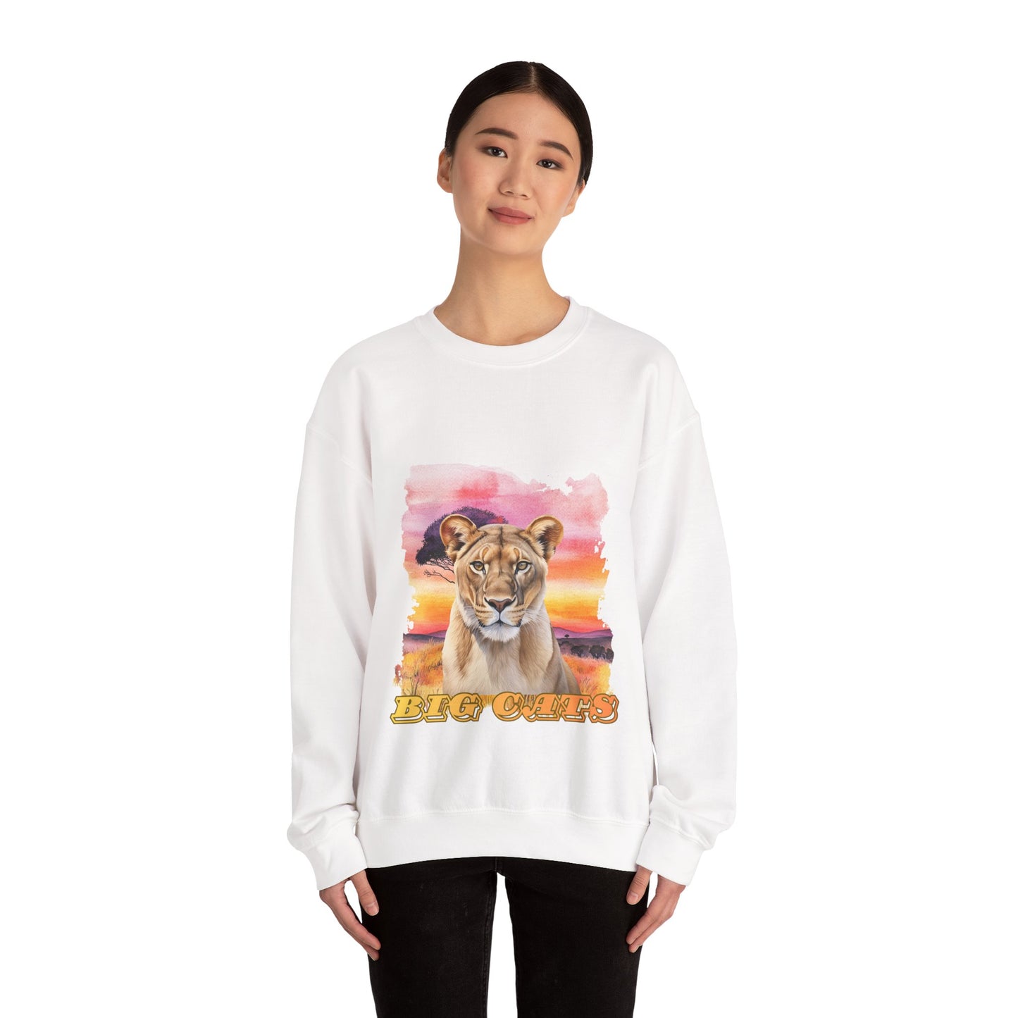 Women's Lioness Big Cats Sunset Crewneck Sweatshirt