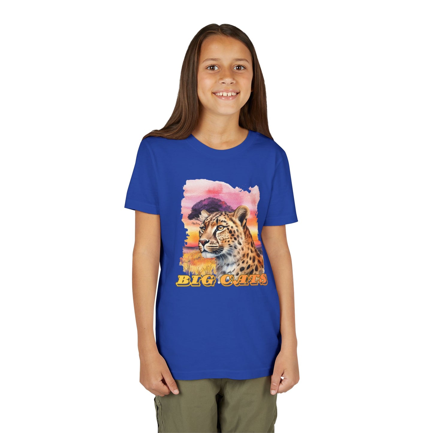 Girls Big Cats Cheetah Graphic Short Sleeve Tee