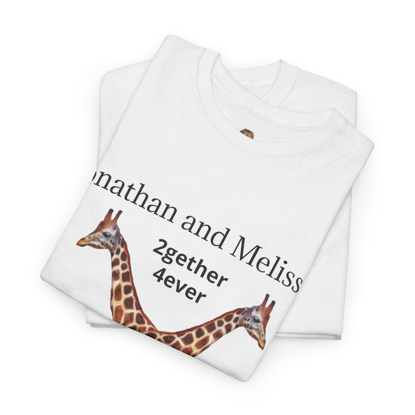 Personalized Giraffe Couple Unisex Crew Neck T-Shirt for Animal Lovers